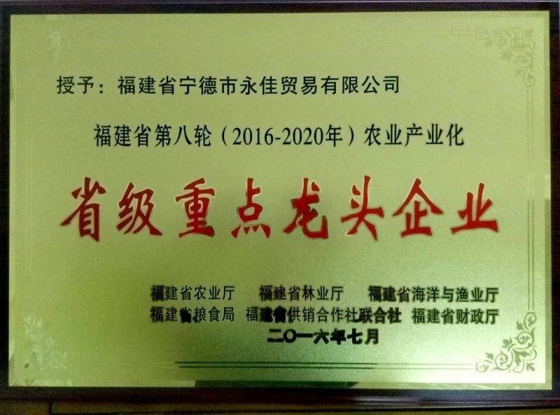 2016年省级龙头企业